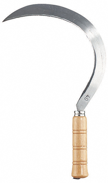 Faucille à dents 30 cm manche bois