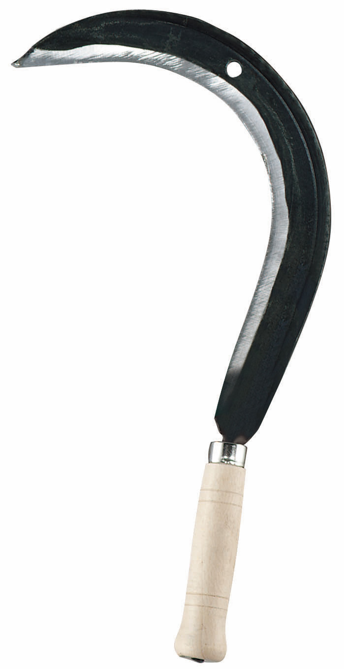 Faucille à herbe coudée 42 cm manche bois