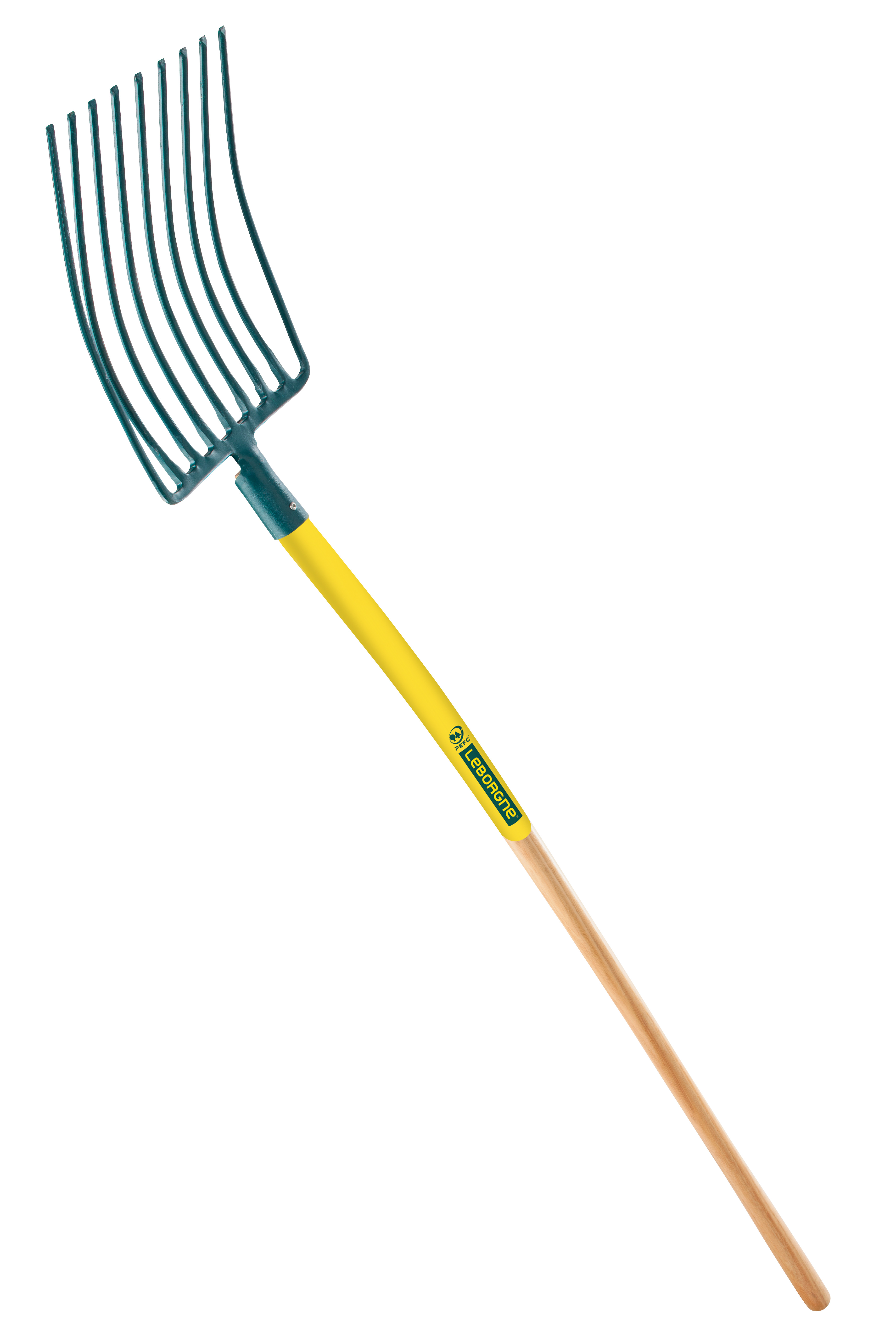 Fourche à cailloux à douille 9 dents manche bois certifié PEFC 100% 130 cm