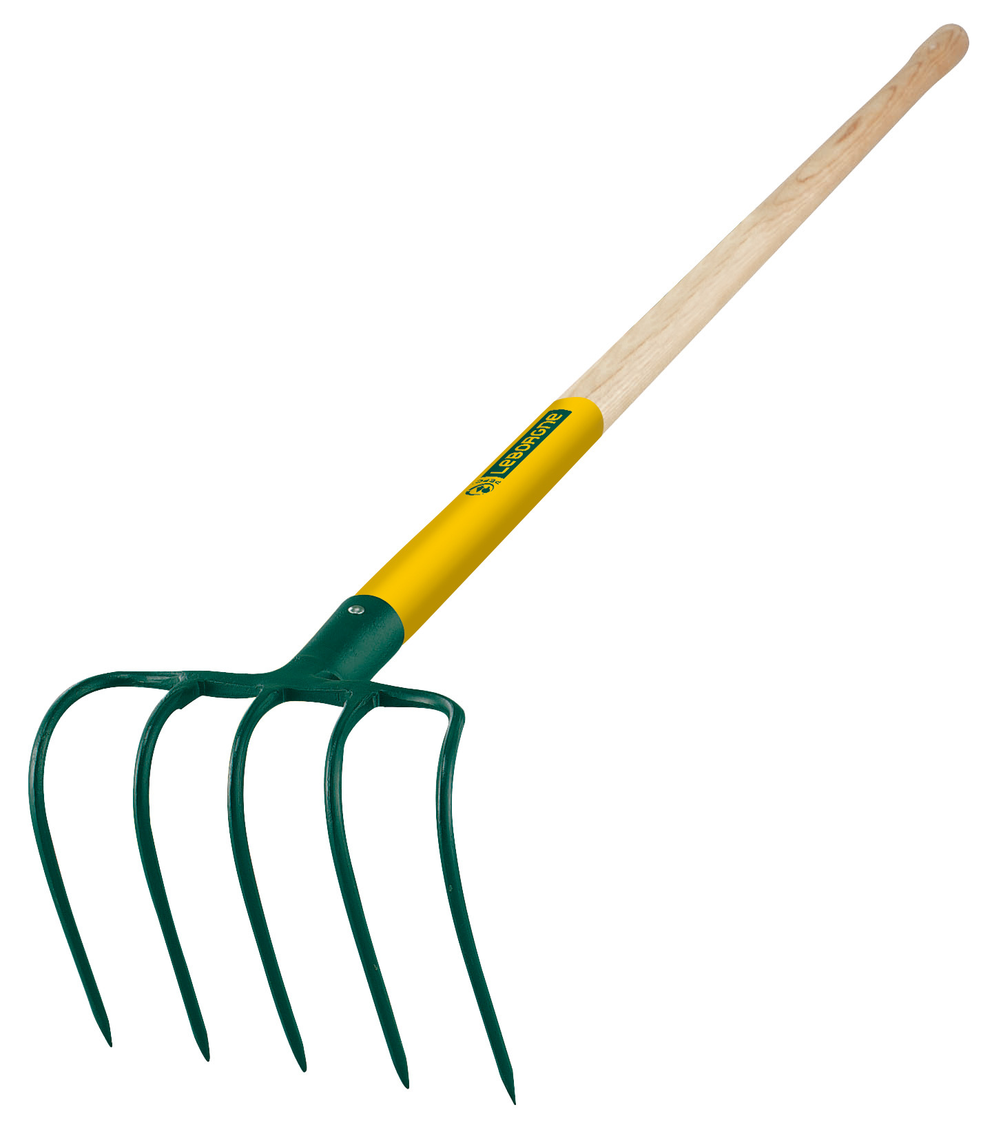 Croc à fumier douille 5 dents manche bois certifié PEFC 100% 130 cm