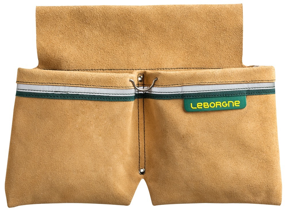 Bipoche croute de cuir + porte tenaille + bande réfléchissante Batipro