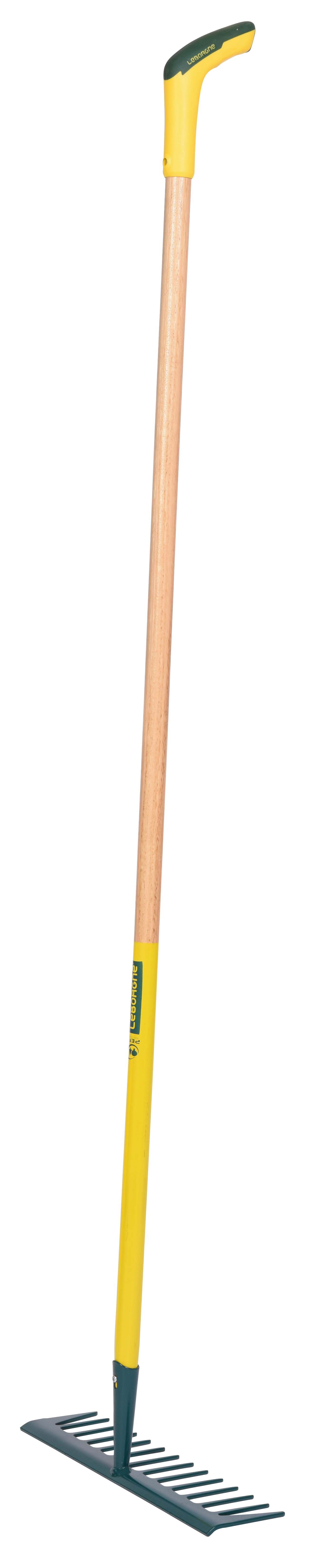 Râteau Batipro 14 dents droites manche bois certifié PEFC 100% 150 cm + poignée ergonomique
